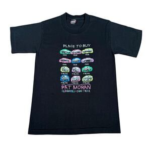 Vintage 90s Pat Moran Oldsmobile GMC Truck Shirt Black Neon Car USA Size Small
